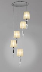 M3857/CS  Tiffany Crystal Pendant 5+5 Light